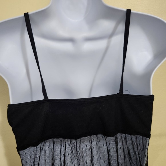 Charlotte Russe Babydoll Cami Black Mesh Pointelle Fairy Grunge Sheer Whimsigoth - Picture 5 of 10